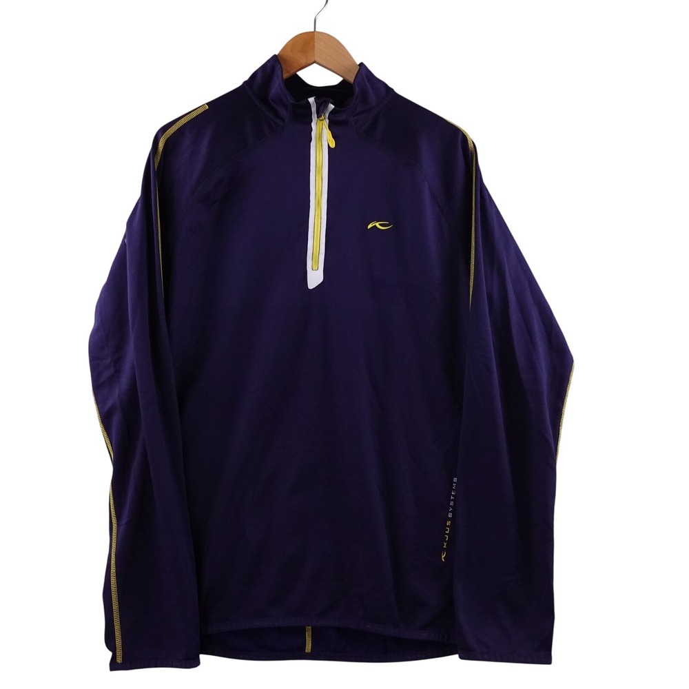 KJUS Women's Dark‎ Blue Golf Performance Stretch 1/4 Zip Long Sleeve Top2XL
